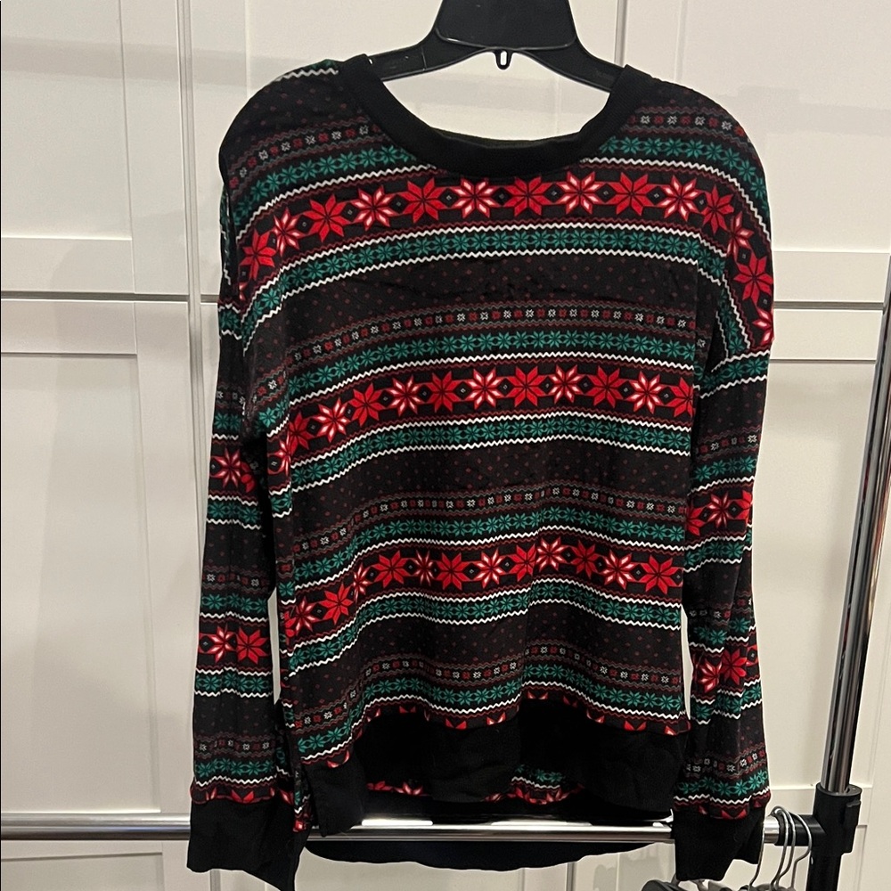 Secret Treasures Black and Red Festive Sleep shirt or fleece  Sweater